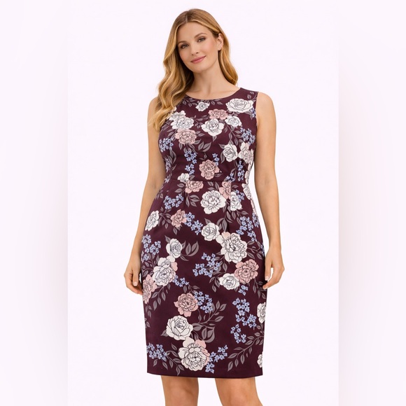 Ann Taylor Burgundy Floral Midi Dress - radharamanexports.com Ann Taylor Burgundy Floral Midi Dress - radharamanexports.com